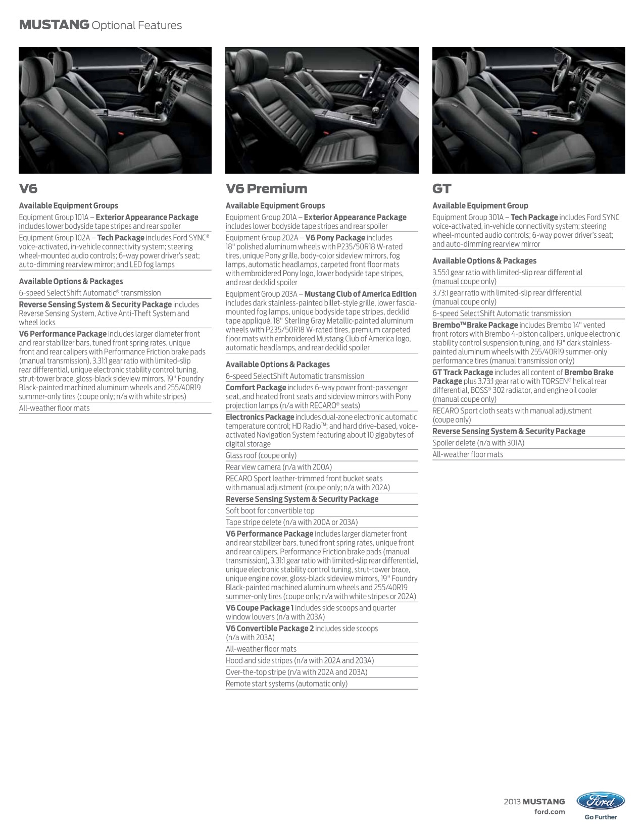 2013 Ford Mustang Brochure Page 4